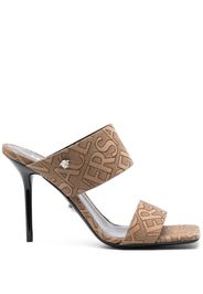 Versace Versace Allover 95mm jacquard mules - Braun