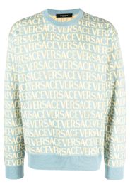 Versace Versace Allover-jacquard cotton jumper - Blau