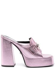 Versace Medusa 95mm metallic-effect mules - Rosa