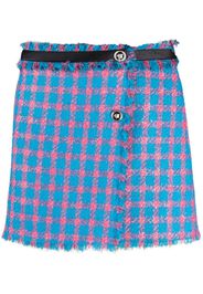 Versace check-pattern tweed miniskirt - Blau