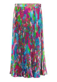 Versace abstract-print pleated midi skirt - Blau