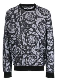 Versace Barocco-intarsia crew-neck jumper - Schwarz