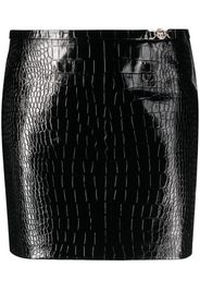 Versace crocodile-effect leather miniskirt - Schwarz