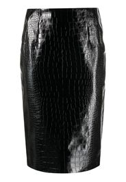 Versace crocodile-embossed midi skirt - Schwarz