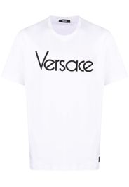 Versace logo-embroidered cotton T-shirt - Weiß