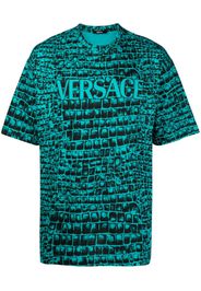 Versace T-Shirt mit Coccodrillo-Print - Grün
