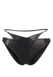 Versace Greca-detailed layered bikini bottom - Schwarz