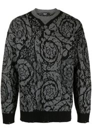 Versace Barocco pattern virgin wool jumper - Grau