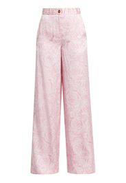 Versace Barocco wide-leg satin trousers - Rosa