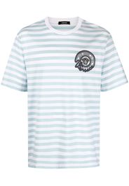 Versace embroidered-logo striped T-shirt - Blau