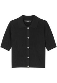 Versace Seiden-Baumwoll-Top aus Blumenjacquard - Schwarz