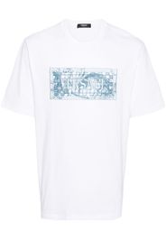Versace logo-embroidered cotton T-shirt - Weiß