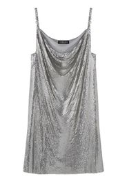 Versace Chainmail-Minikleid mit drapiertem Kragen - Silber