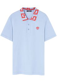 Versace Poloshirt mit Medusa-Stickerei - Blau