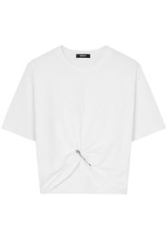 Versace logo-embroidered T-shirt - Weiß