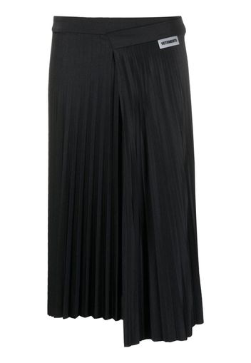 VETEMENTS pleated midi skirt - Schwarz