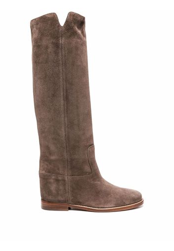 Via Roma 15 knee-length slip-on boots - Braun