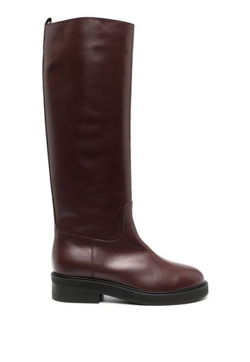 Via Roma 15 knee-length leather boots - Braun