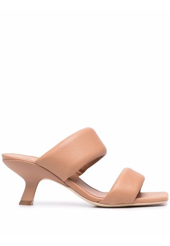 Vic Matie padded leather mules - Nude