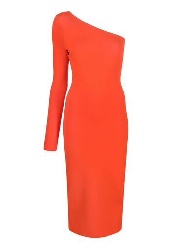 Victoria Beckham one shoulder ribbed dress - Orange