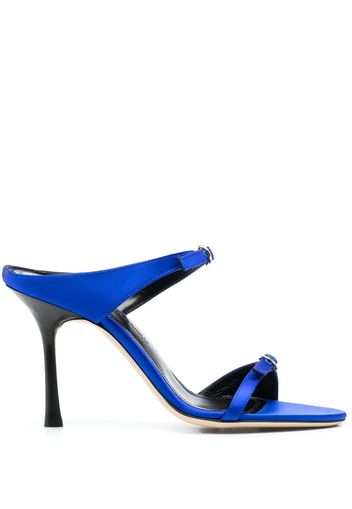 Victoria Beckham double-strap satin mules - Blau