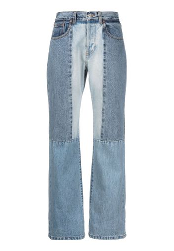 Victoria Beckham straight-leg patchwork jeans - Blau