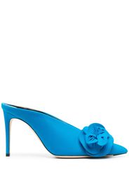 Victoria Beckham floral-appliqué 105mm leather mules - Blau