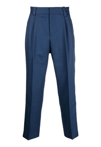 Viktor & Rolf embroidered-logo cropped trousers - Blau