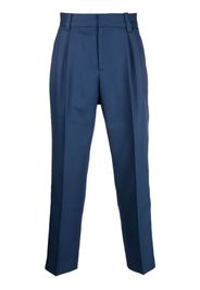 Viktor & Rolf embroidered-logo cropped trousers - Blau