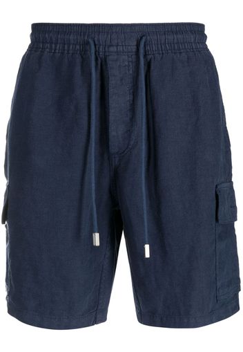 Vilebrequin logo-patch linen shorts - Blau