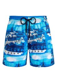 Vilebrequin Badeshorts mit City-Print - Blau