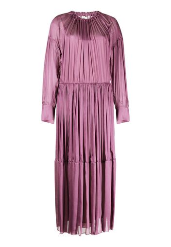 Vince shirred-neck long-sleeved dress - Violett