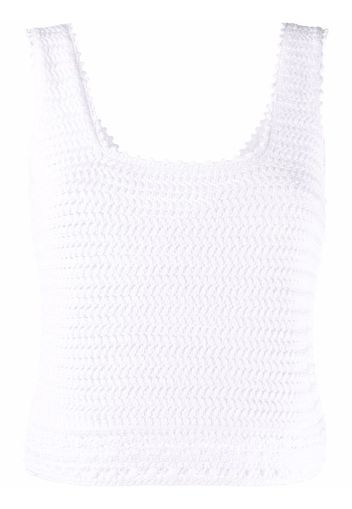 Vince crochet cropped sleeveless top - Weiß