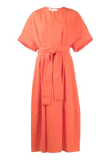 Vince short-sleeve belted shirt dress - Orange