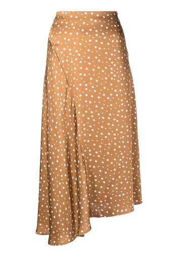 Vince spot-print asymmetric skirt - Braun