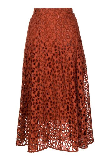 Vince A-line lace-embroidered skirt - Rot
