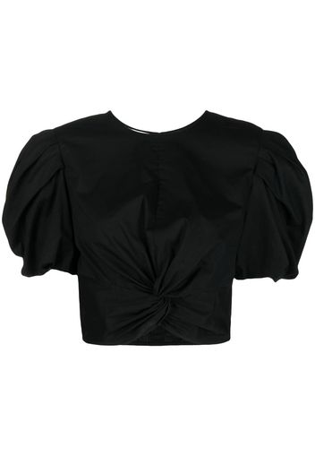 Vince cropped knot T-shirt - Schwarz