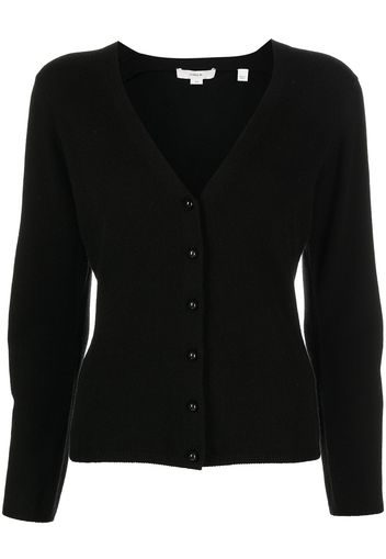 Vince buttoned-up V-neck cardigan - Schwarz