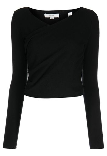 Vince wrap-front V-neck pullover - Schwarz