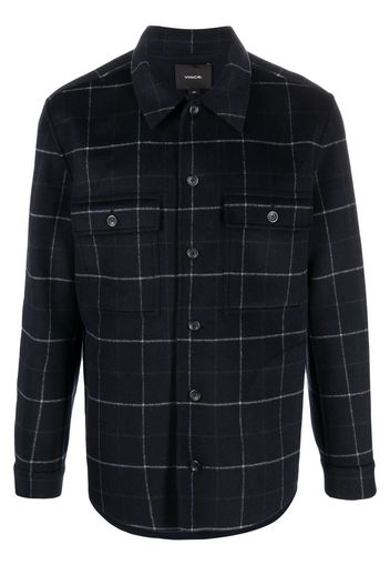 Vince checked double-pocket overshirt - Blau