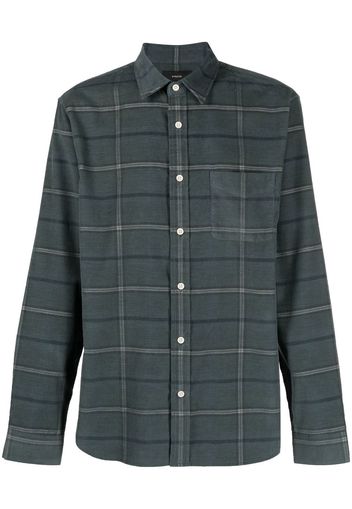 Vince check-plaid corduroy shirt - Blau