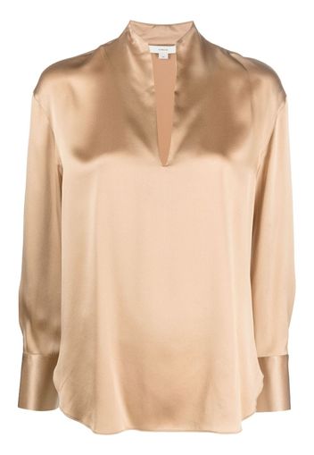 Vince long-sleeve silk blouse - Nude