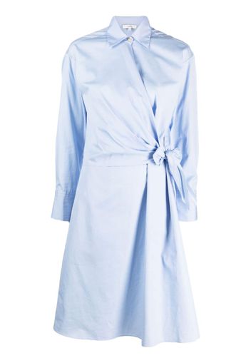 Vince long-sleeved cotton wrap dress - Blau