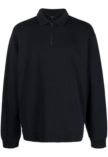 Vince zip-detail cotton sweatshirt - Blau