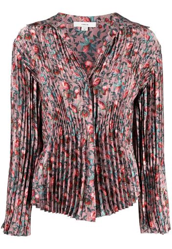 Vince berry blooms pleated shirt - Mehrfarbig