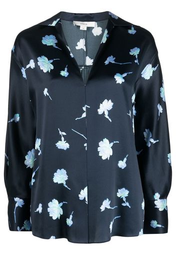 Vince floral print silk blouse - Blau