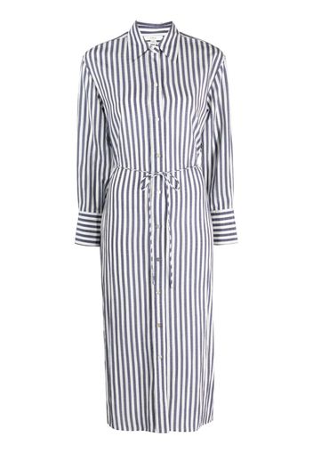 Vince striped belted midi shirt dress - Blau