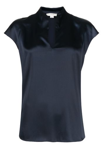 Vince split-neck silk blouse - Blau