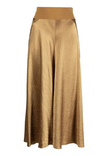 Vince pleated ribbed-trim skirt - Gold