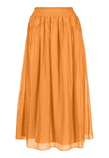 Vince smocked-waist high-waisted skirt - Orange